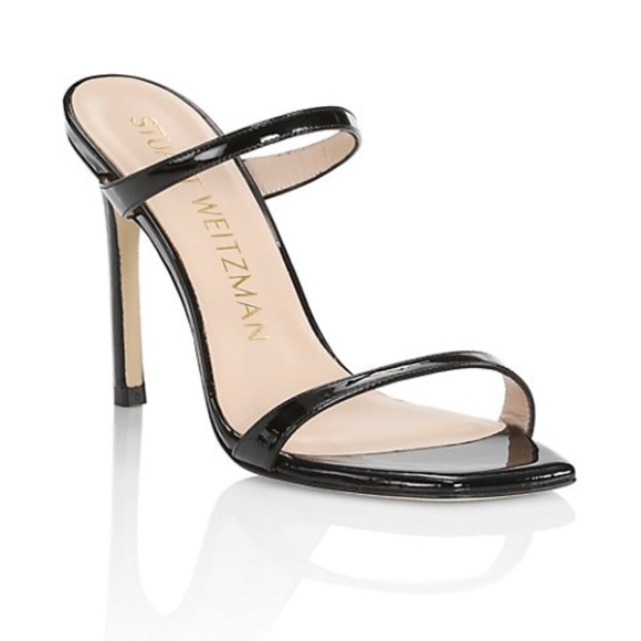 Stuart Weitzman Shoes - {Stuart Weitzman} Aleena 100 Square-Toed Patent Sandal